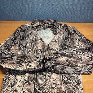 Cliche snakeskin blouse size M